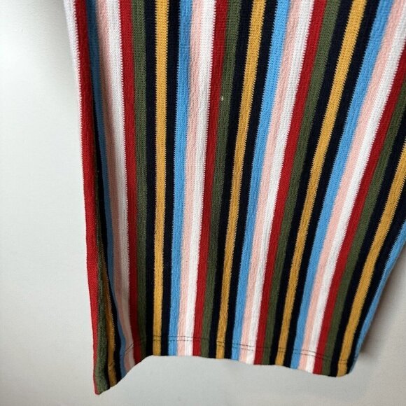 Urban Outfitters Striped Elastic Pull On Wide Leg Cropped Multi Pants Size Small - Picture 4 of 12